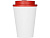Пластиковый стакан Take away с двойными стенками и крышкой с силиконовым клапаном, 350 мл, белый/красный - миниатюра - рис 4.