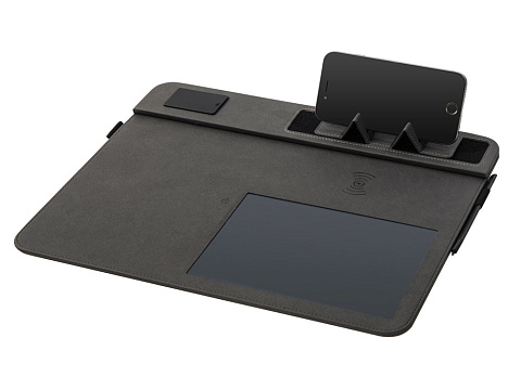Многофункциональный коврик для мыши Multi Pad с беспроводной зарядкой и LCD экраном, 10 Вт, черный - рис 5.