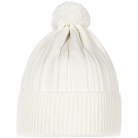 Шапка Knit Beat, белая (молочная) - рис 3.
