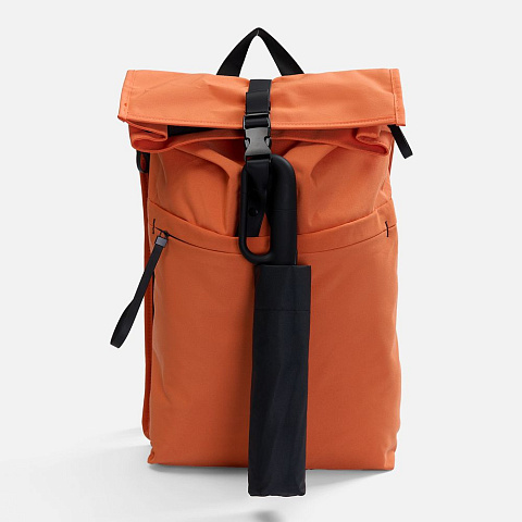 Зонт обратного сложения inLoop с ручкой-карабином, черный - рис 10.