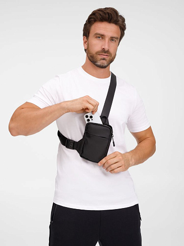 Спортивная кросс-боди сумка UrbanHike, черная - рис 9.