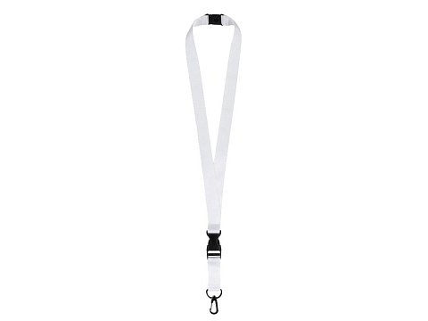 Ланъярд 2 см под сублимацию с карабином, межуровневым замком и замком обрыва, черный