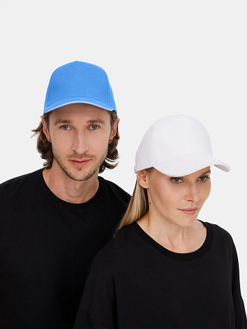 Бейсболка Classic 2.0, синяя с белым кантом - рис 11.