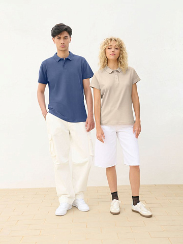 Рубашка поло унисекс Pulse, синяя (джинс) - рис 8.