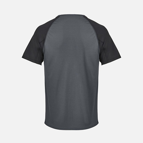 Футболка спортивная унисекс Vortex, черная с темно-серым - рис 3.