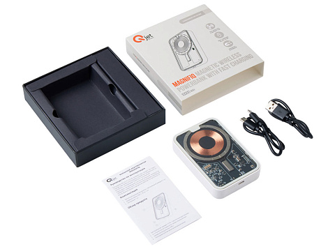 Беспроводной магнитный внешний аккумулятор с QC\PD MagnifIQ, 10000 мАч, 15 Вт, белый - рис 9.