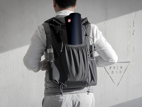 Легкий складывающийся рюкзак-мессенджер Venturer Eco, черный - рис 12.