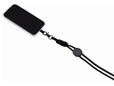 Ремешок на шею для телефона Нэко, черный - рис 4.