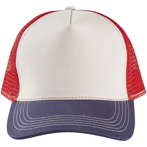 Бейсболка Blink, молочная с красным - рис 3.