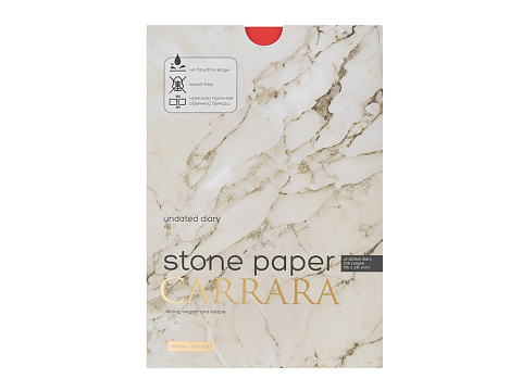 Ежедневник с каменной бумагой недатированный А5 Carrara, красный - рис 9.