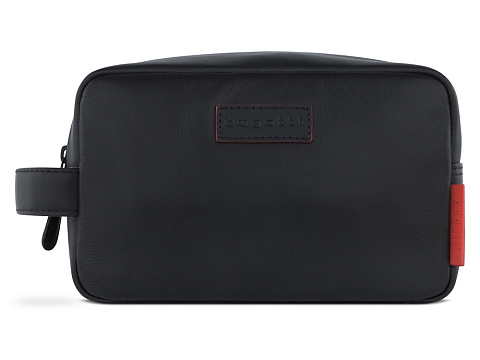 Несессер дорожный BUGATTI КЛАРК | CLARK, чёрный, воловья кожа/полиэстер, 20х10х13 см, 2,5 л - рис 2.