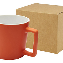 Cali Керамическая кружка объемом 370 мл с матовой отделкой - Оранжевый