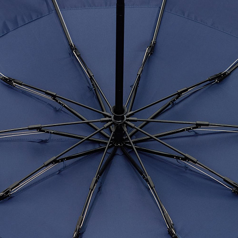 Зонт обратного сложения twoGether с двойным куполом, темно-синий - рис 4.