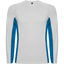 Футболка Shanghai  мужская с длинным рукавом, белый/королевский синий