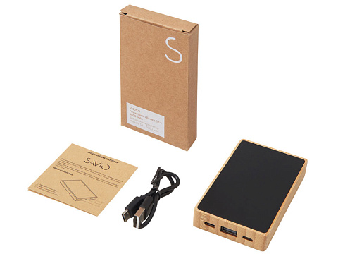 Внешний аккумулятор с подсветкой лого Reedia S2, 5000 mAh, бамбук, черный - рис 7.