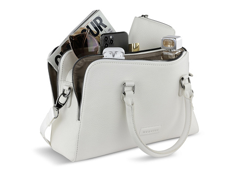 Сумка женская BUGATTI ЭЛЬЗА | ELSA, белая, воловья кожа/полиэстер, 32х13х22 см - рис 10.