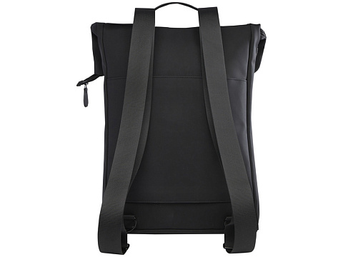 Рюкзак для ноутбука 15,6 Turner объемом 12 л со сворачивающимся верхом, изготовленный из переработанных материалов по стандарту GRS - сплошной черный - рис 3.