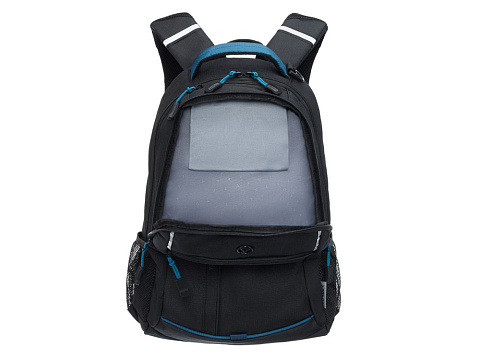 Рюкзак TORBER РАКЕТА с отделением для ноутбука 15.6, чёрный/синий, нейлон, 32 х 14 х 50 см, 22л - рис 6.