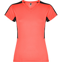 Футболка Suzuka женская, неоновый коралловый/черный