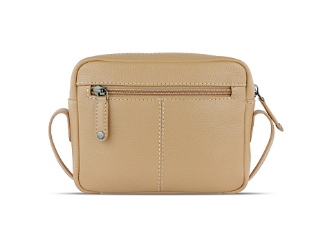 Сумка кросс-боди женская BUGATTI ЭЛЬЗА | ELSA, песочного цвета, воловья кожа/полиэстер, 19х5,5х14 см - рис 7.