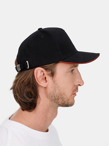 Бейсболка Classic 2.0, черная с красным кантом - рис 10.