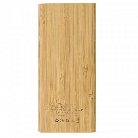 Внешний беспроводной аккумулятор из бамбука 10000 mAh - рис 10.