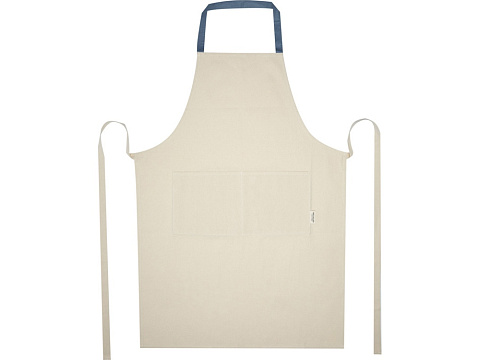 Nia фартук из переработанного хлопка плотностью 200 г/м² - Синий ледяной - рис 2.