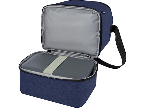 Tundra, сумка-холодильник из переработанного PET-пластика, для обеда, на 9 банок - Heather navy - рис 5.