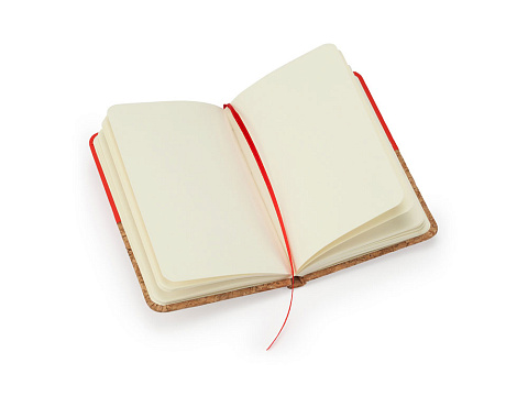 Блокнот А6 Ирис с комбинированной обложкой, натуральный/красный - рис 3.