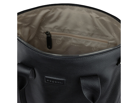 Сумка-шоппер BUGATTI ЭЛЬЗА | ELSA, чёрная, воловья кожа/полиэстер, 46х11х31,5 см - рис 6.