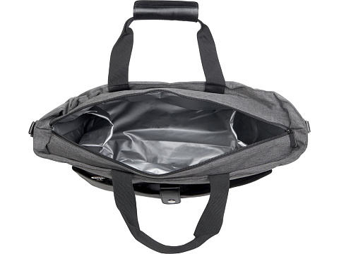 Сумка-холодильник Fabrizio со штопором, серый/черный - рис 4.