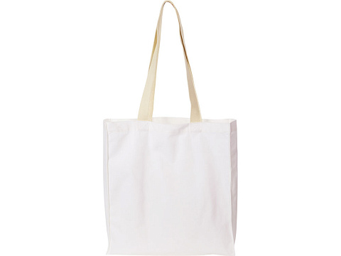 Сумка Donny из хлопка с донной складкой и парусиновыми ручками, белый - рис 3.