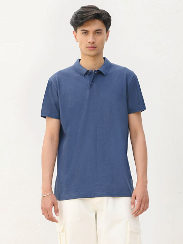 Рубашка поло унисекс Pulse, синяя (джинс) - рис 6.