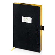 Ежедневник недатированный А5 Black с нашивкой, черный