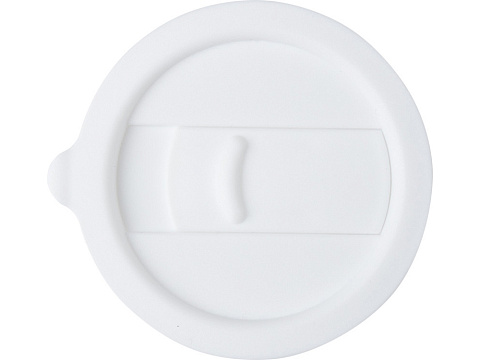 Java керамическая кружка емкостью 330 мл с силиконовой оберткой и пластиковой крышкой - Белый - рис 4.