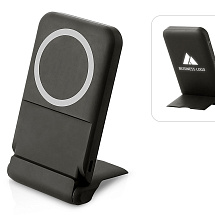 Беспроводной внешний аккумулятор с подсветкой лого и подставкой Magflash, 10000 мАч, 15 Вт, черный