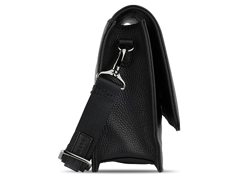 Сумка через плечо женская BUGATTI ЭЛЬЗА | ELSA, чёрная, воловья кожа/полиэстер, 25х8,5х20 см - рис 4.