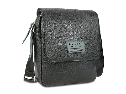 Сумка наплечная BUGATTI МОТОБАЙК D | MOTO D, чёрная, полиуретан, 25х8х30 см, 4 л