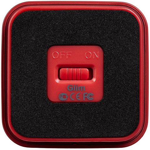 Беспроводная колонка с подсветкой логотипа Glim, красная - рис 8.
