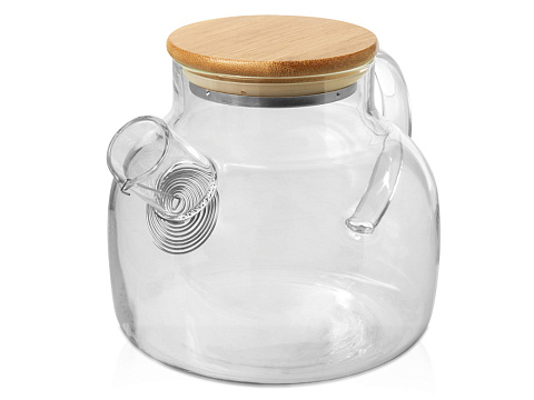 Чайник Zen с ситечком и бамбуковой крышкой - Прозрачный