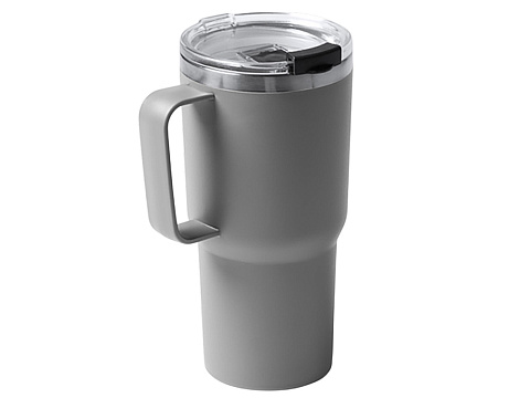 Термокружка Кенчер с двойными стенками из нержавеющей стали 304 и полипропилена, серый - рис 5.