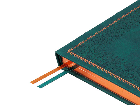 Ежедневник недатированный А5 Royal, зеленый с бронзовым срезом - рис 4.