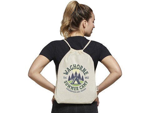 Oregon сумка-кисет из переработанного хлопка, сертифицированного согласно GRS, плотностью 140 г/м² - Красный - рис 5.