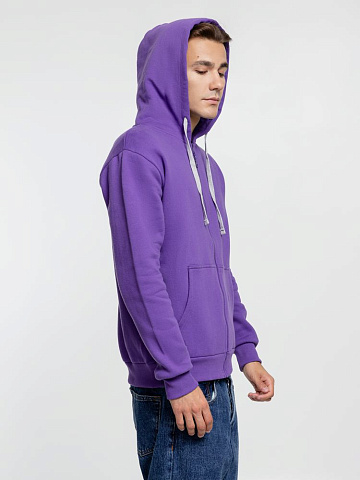 Толстовка на молнии с капюшоном Siverga Heavy, фиолетовая - рис 6.